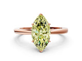 Rose gold Fancy Yellow Marquise  Solitaire Diamond Ring with Split Shank and Four-Prong Setting_12