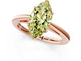 Rose gold Fancy Yellow Marquise  Solitaire Diamond Ring with Split Shank and Four-Prong Setting_13