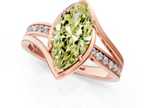 Rose gold Fancy Yellow Marquise  Solitaire Diamond Ring with Split Shank and Prong Setting_19