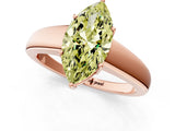 Rose gold Fancy Yellow Marquise  Solitaire Diamond Ring with Tapered Band and Four-Prong Setting_31