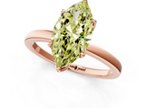 Rose gold Fancy Yellow Marquise  Solitaire Diamond Ring with Thin Band and Four-Prong Setting_1
