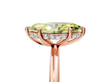 Rose gold Fancy Yellow Marquise  Solitaire Diamond Ring with a Classic Band and Four-Prong Setting