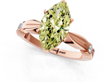 Rose gold Fancy Yellow Marquise  Solitaire Diamond Twisted Band with Four-Prong Setting_1