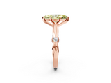 Rose gold Fancy Yellow Marquise  Solitaire Diamond Twisted Band with Four-Prong Setting_2