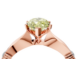 Rose gold Fancy Yellow Marquise  Solitaire Diamond Twisted Band with Four-Prong Setting_4