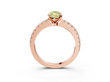 Rose gold Fancy Yellow Marquise  Solitaire Diamond with Pavé Band and Four-Prong Setting_3
