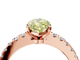 Rose gold Fancy Yellow Marquise  Solitaire Diamond with Pavé Band and Four-Prong Setting_4