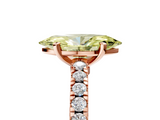 Rose gold Fancy Yellow Marquise  Solitaire Diamond with Pavé Band and Four-Prong Setting_5