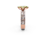 Rose gold Fancy Yellow Marquise  Solitaire Diamond with Pave and Channel Set Band_2
