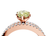 Rose gold Fancy Yellow Marquise  Solitaire Diamond with Pave and Channel Set Band_4