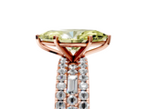 Rose gold Fancy Yellow Marquise  Solitaire Diamond with Pave and Channel Set Band_5