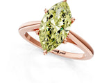 Rose gold Fancy Yellow Marquise  Solitaire Engagement Ring with Four-Prong Setting and Classic Band 1