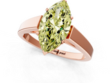 Rose gold Fancy Yellow Marquise  Solitaire Engagement Ring with Four-Prong Setting and Tapered Band_4