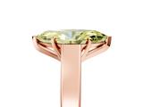 Rose gold Fancy Yellow Marquise  Solitaire Engagement Ring with Four-Prong Setting and Tapered Band_8