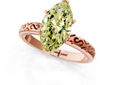 Rose gold Fancy Yellow Marquise  Solitaire Engagement Ring with Scrollwork Band and Four-Prong Setting_1