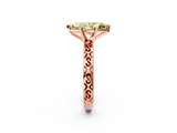 Rose gold Fancy Yellow Marquise  Solitaire Engagement Ring with Scrollwork Band and Four-Prong Setting_2
