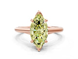 Rose gold Fancy Yellow Marquise  Solitaire Engagement Ring with Six-Prong Setting and Classic Band 1