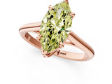 Rose gold Fancy Yellow Marquise  Solitaire Engagement Ring with Six-Prong Setting and Classic Band 2