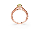 Rose gold Fancy Yellow Marquise  Solitaire Floral Milgrain Engagement Ring_34