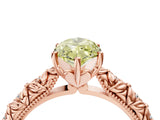 Rose gold Fancy Yellow Marquise  Solitaire Floral Milgrain Engagement Ring_35