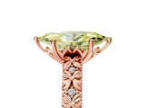 Rose gold Fancy Yellow Marquise  Solitaire Floral Milgrain Engagement Ring_36