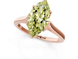 Rose gold Fancy Yellow Marquise  Solitaire Heart Prong Engagement Ring with Tapered Band_36