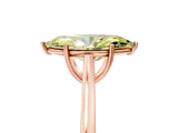 Rose gold Fancy Yellow Marquise  Solitaire Heart Prong Engagement Ring with Tapered Band_40