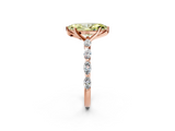 Rose gold Fancy Yellow Marquise  Solitaire Marquise Side Stone Prong Setting Ring_2