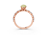 Rose gold Fancy Yellow Marquise  Solitaire Marquise Side Stone Prong Setting Ring_3