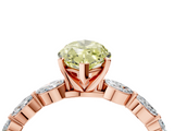 Rose gold Fancy Yellow Marquise  Solitaire Marquise Side Stone Prong Setting Ring_4