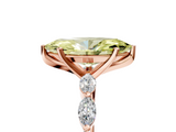 Rose gold Fancy Yellow Marquise  Solitaire Marquise Side Stone Prong Setting Ring_5