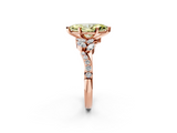Rose gold Fancy Yellow Marquise  Solitaire Marquise Twist Band with Six-Prong Setting_2