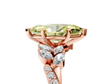 Rose gold Fancy Yellow Marquise  Solitaire Marquise Twist Band with Six-Prong Setting_5