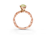 Rose gold Fancy Yellow Marquise  Solitaire Milgrain Diamond Engagement Ring with Bezel and Marquise Band_3