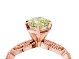 Rose gold Fancy Yellow Marquise  Solitaire Milgrain Diamond Engagement Ring with Bezel and Marquise Band_4