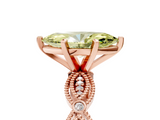 Rose gold Fancy Yellow Marquise  Solitaire Milgrain Diamond Engagement Ring with Bezel and Marquise Band_5