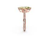 Rose gold Fancy Yellow Marquise  Solitaire Pavé Band Prong Setting Ring_2