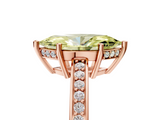 Rose gold Fancy Yellow Marquise  Solitaire Pavé Band Prong Setting Ring_5