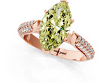 Rose gold Fancy Yellow Marquise  Solitaire Pavé Diamond Engagement Ring with Four-Prong Setting_1