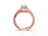 Rose gold Fancy Yellow Marquise  Solitaire Pavé Diamond Milgrain Engagement Ring with Four-Prong Setting_3