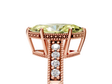 Rose gold Fancy Yellow Marquise  Solitaire Pavé Diamond Milgrain Engagement Ring with Four-Prong Setting_5