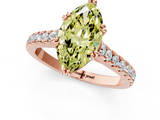 Rose gold Fancy Yellow Marquise  Solitaire Pave Diamond Engagement Ring with Prong Setting_1