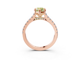 Rose gold Fancy Yellow Marquise  Solitaire Pave Diamond Engagement Ring with Prong Setting_3