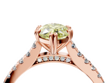 Rose gold Fancy Yellow Marquise  Solitaire Pave Diamond Engagement Ring with Prong Setting_4