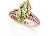 Rose gold Fancy Yellow Marquise  Solitaire Pave Split Shank Engagement Ring with Six-Prong Setting_1