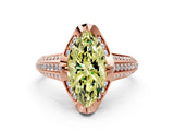 Rose gold Fancy Yellow Marquise  Solitaire Pave Split Shank Ring with Four-Prong Setting_81