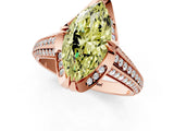 Rose gold Fancy Yellow Marquise  Solitaire Pave Split Shank Ring with Four-Prong Setting_82