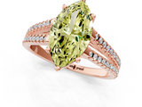 Rose gold Fancy Yellow Marquise  Solitaire Split Shank Pavé Diamond Engagement Ring_1