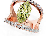 Rose gold Fancy Yellow Marquise  Solitaire Split Shank Pave Diamond Ring_25