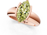 Rose gold Fancy Yellow Marquise  Solitaire Tension Set Diamond Ring with Wide Band_1